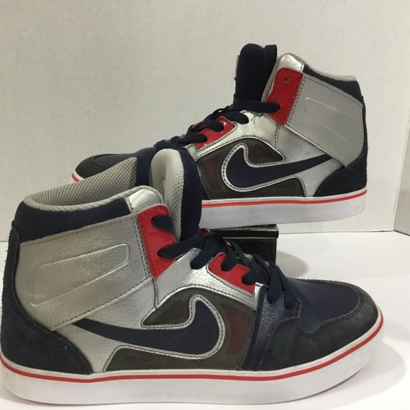 Nike Other - Nike High-Top Boys Sneakers Red, Blue Silver  6.5Y